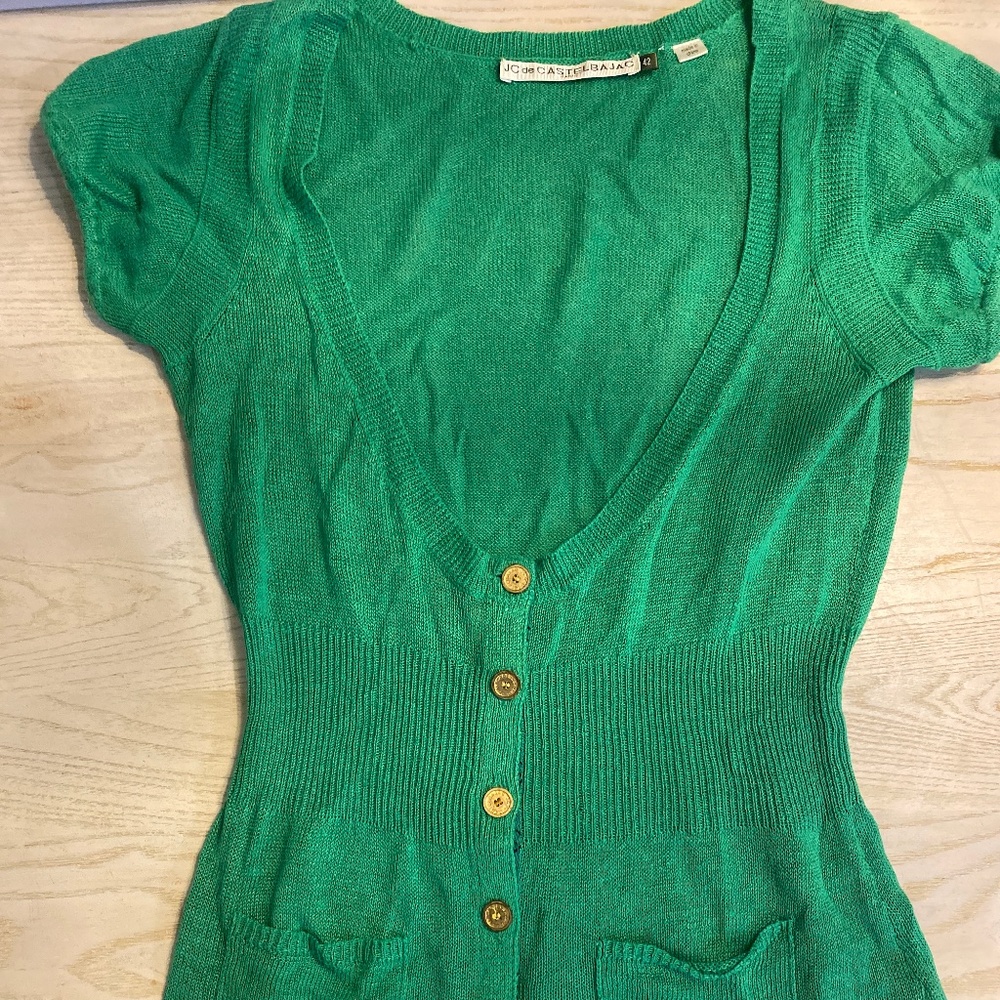 Green Designer Knit top Small